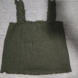 Source Unknown Olive Textured Tank Top